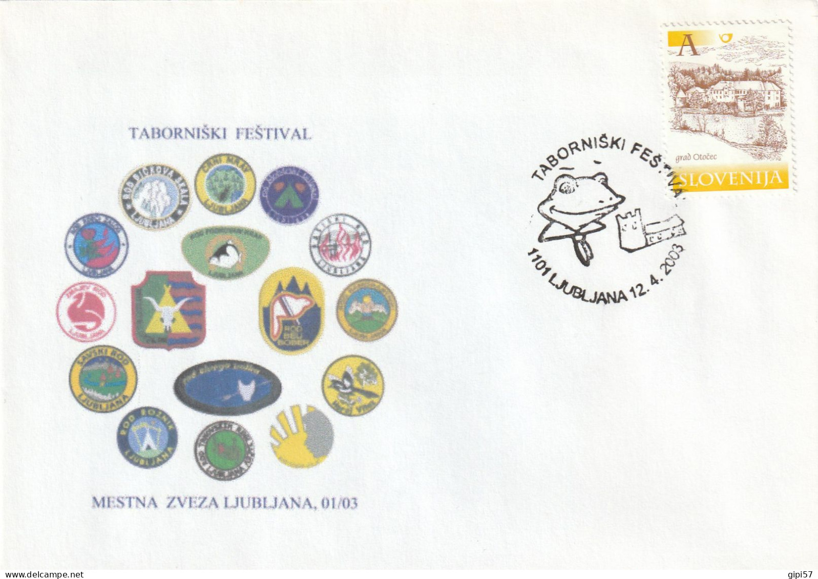 SCOUT SLOVENIA 2003 - FDC FESTIVAL SCOUT. SPECIAL CANCEL LJUBLJANA - Eslovenia