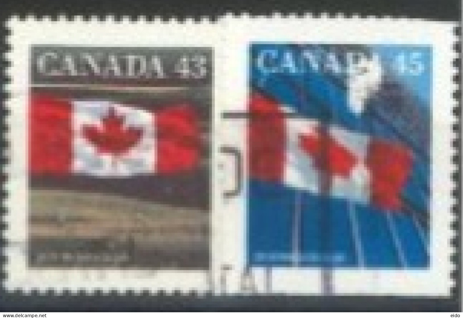 CANADA - 1989, CANADIAN FLAG STAMPS SET OF 2, USED. - Oblitérés