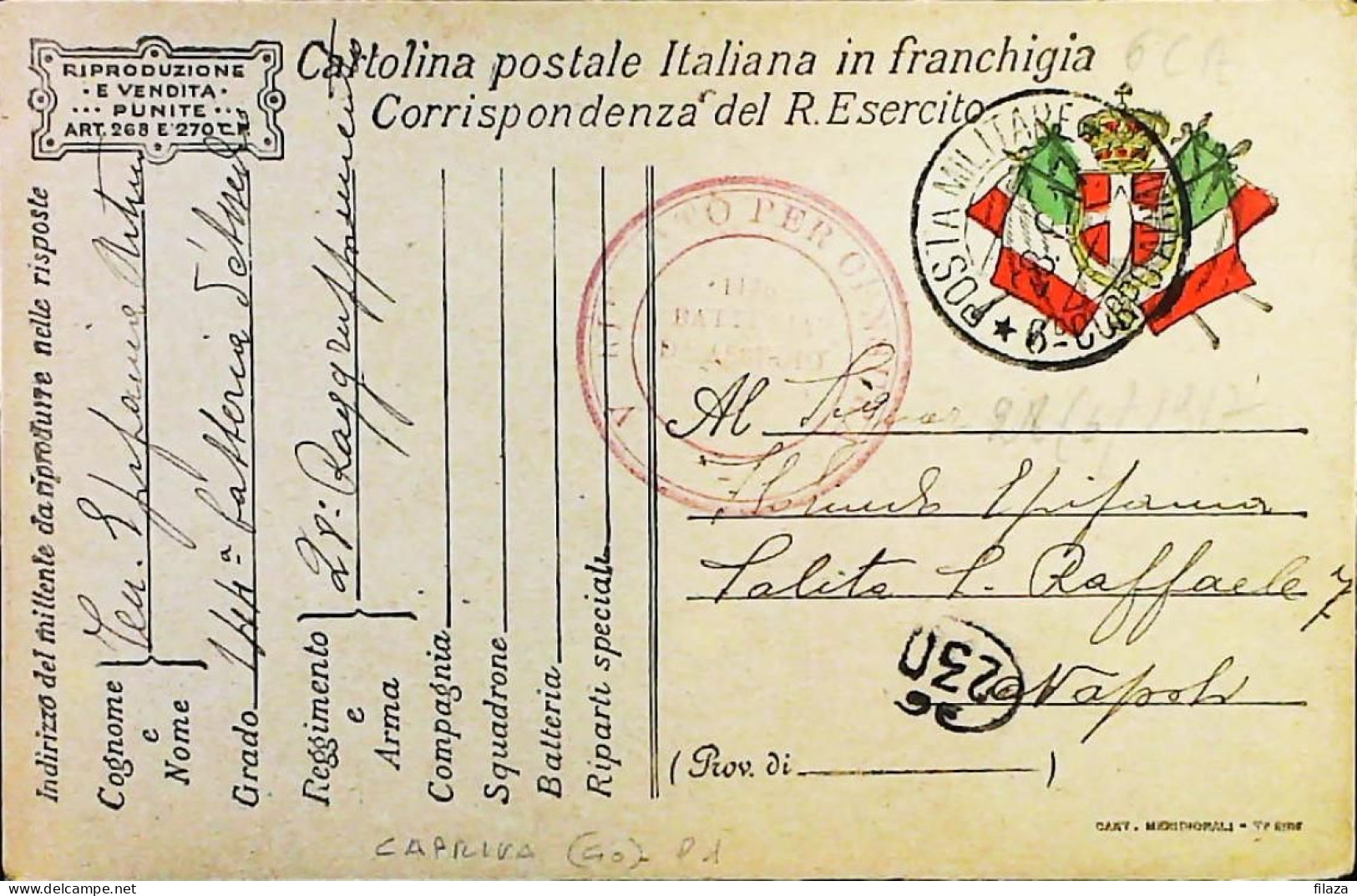 ITALY - WW1 – WWI Posta Militare 1915-1918 – S8027 - Militärpost (MP)