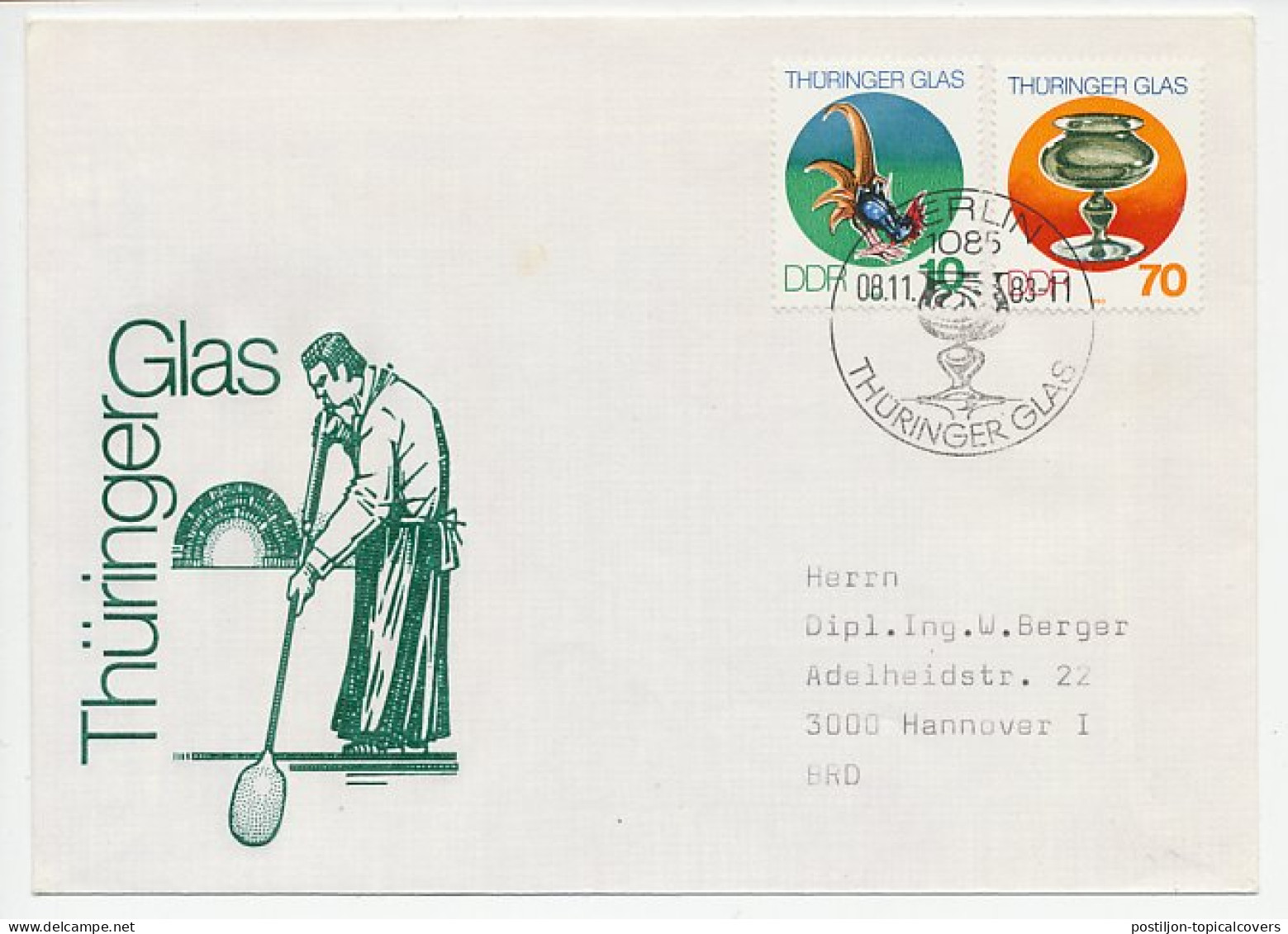 Cover / Postmark Germany / DDR 1983 Glass - Jena - Sonstige & Ohne Zuordnung