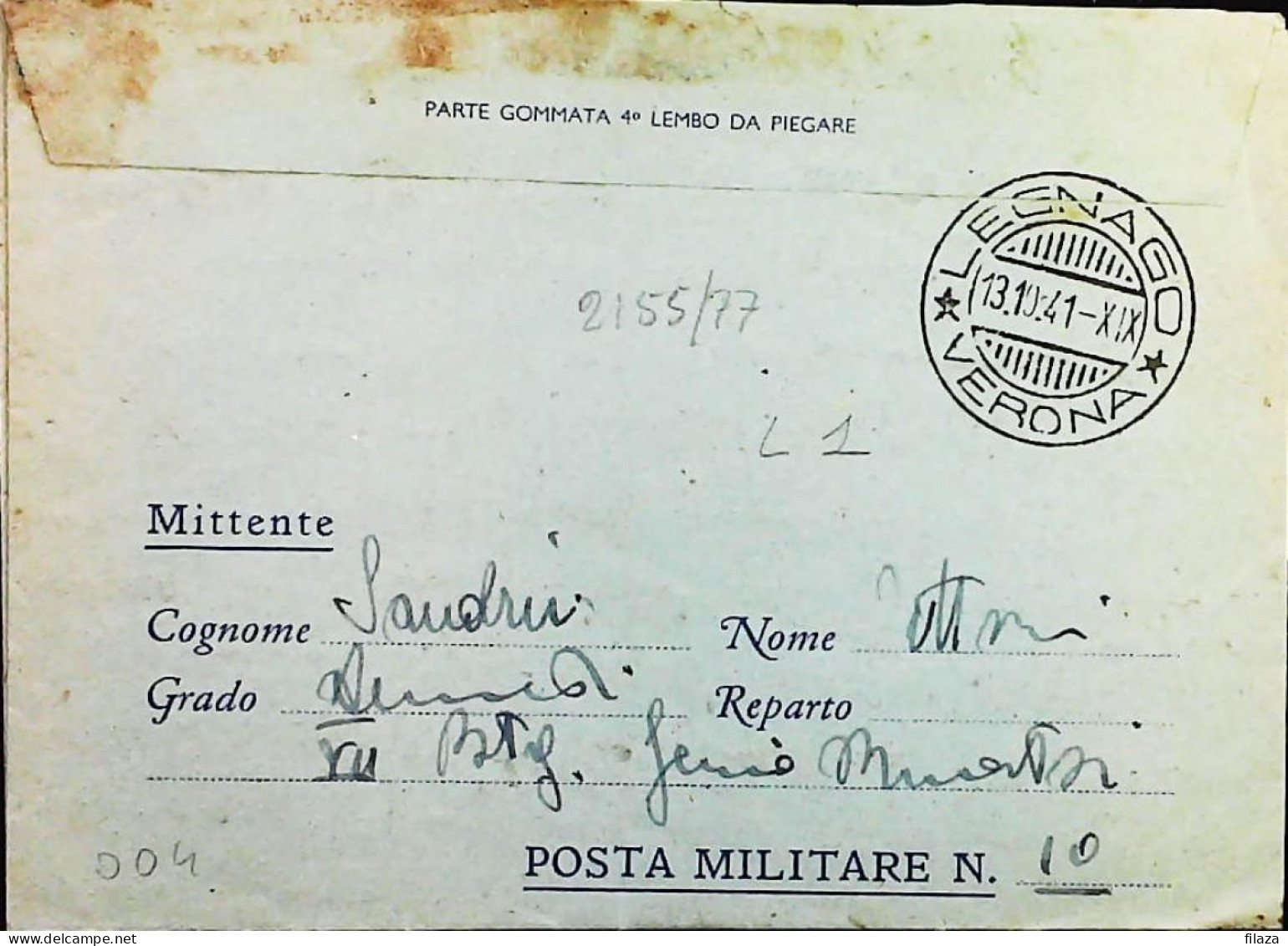 POSTA MILITARE ITALIA IN SLOVENIA  - WWII WW2 - S7430 - Military Mail (PM)