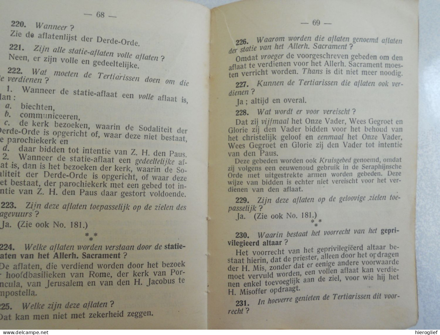 KATECHISMUS vd Wereldlijke Derde-Orde van den H. Franciscus Van Assisië door Pater Albertus Capucijn 1921 / catechismus