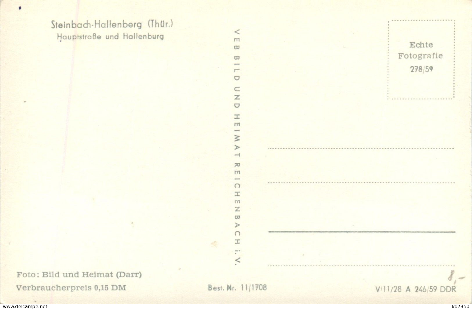 Steinbach-Hallenberg/Thür. - Hauptstrasse Und Hallenburg - Steinbach-Hallenberg