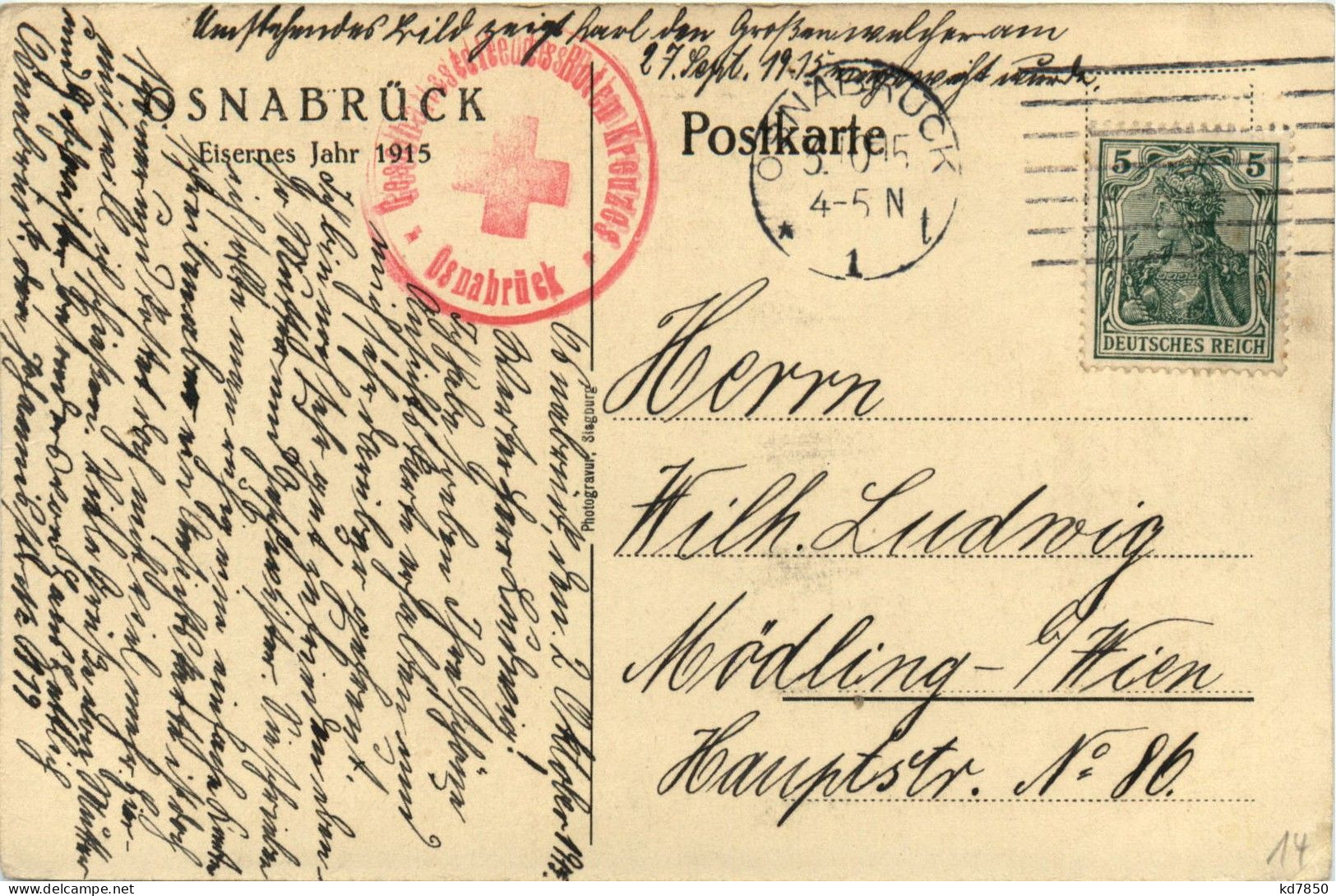 Osnabrück - Eiserners Jahr 1915 - Karl Der Grosse - Osnabrueck