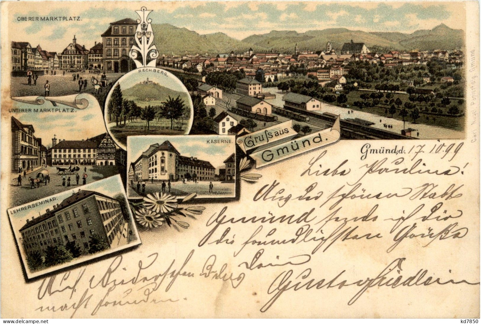 Gruss Aus Gmünd - Litho - Schwaebisch Gmünd