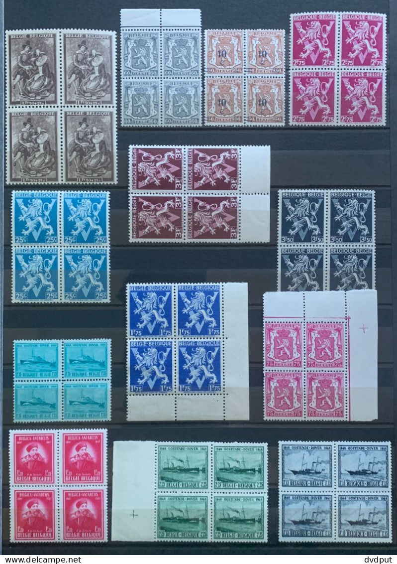 België, 1905-49, Samenstelling Van 48 Zegels In Blok Van 4, Postfris **, OBP 161€ - Collections