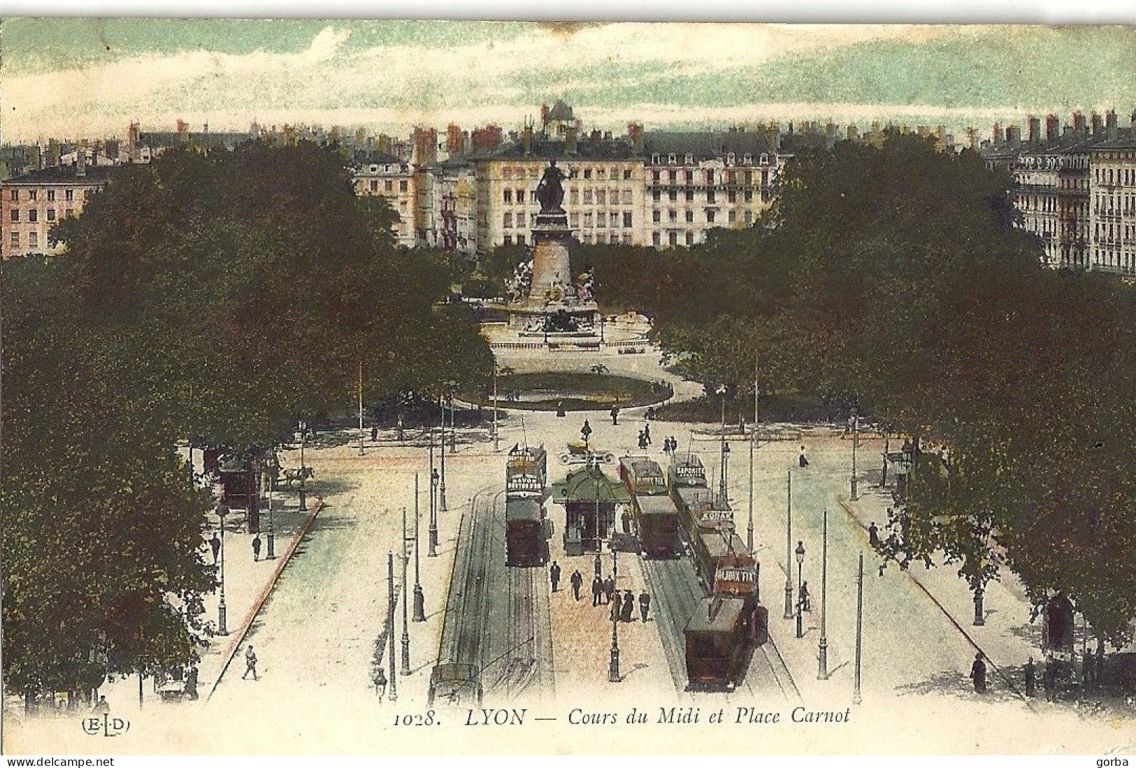 *CPA - 69 LYON 2ème - Cours Du Midi Et Place Carnot (tramway) - Colorisée - Lyon 2