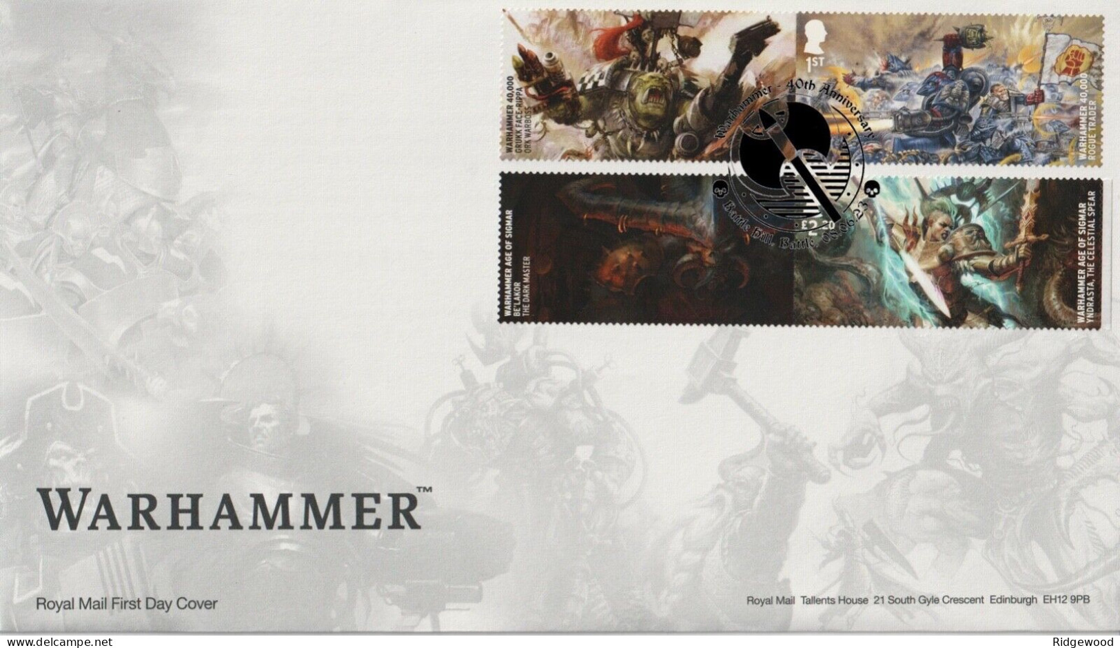 GB 2023 Warhammer Collector / Smilers Sheet First Day Covers (4) - 2021-... Em. Décimales