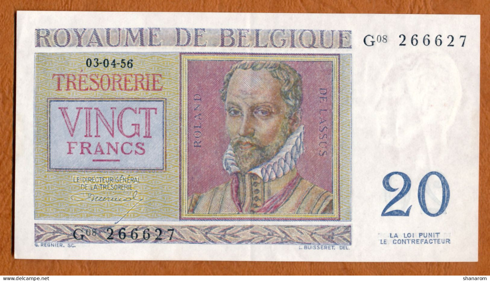 1956 // BELGIQUE // ROYAUME DE BELGIQUE // Vingt Francs // SUP-XF - Other & Unclassified
