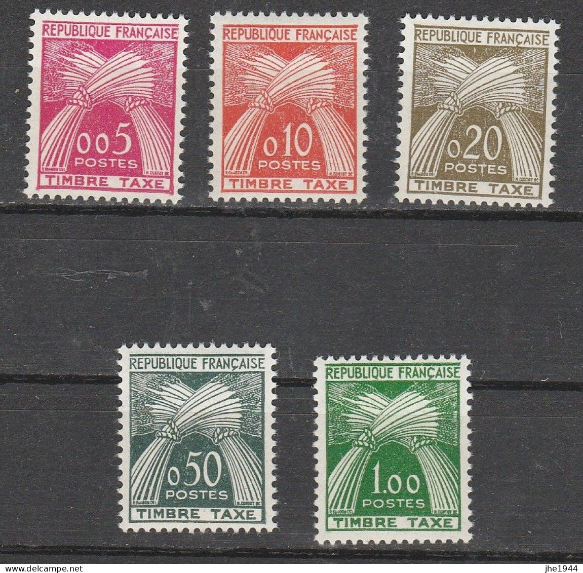 France Taxe N° 90 à 94 ** Série Compléte De 5 Valeurs - 1960-.... Mint/hinged