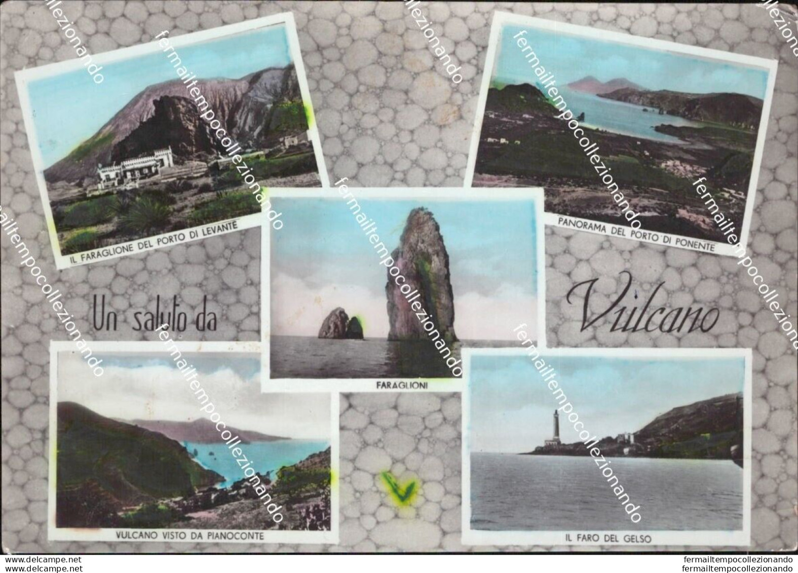 Af876 Cartolina Un Saluto Da Vulcano Lipari Provincia Di Messina Sicilia - Messina