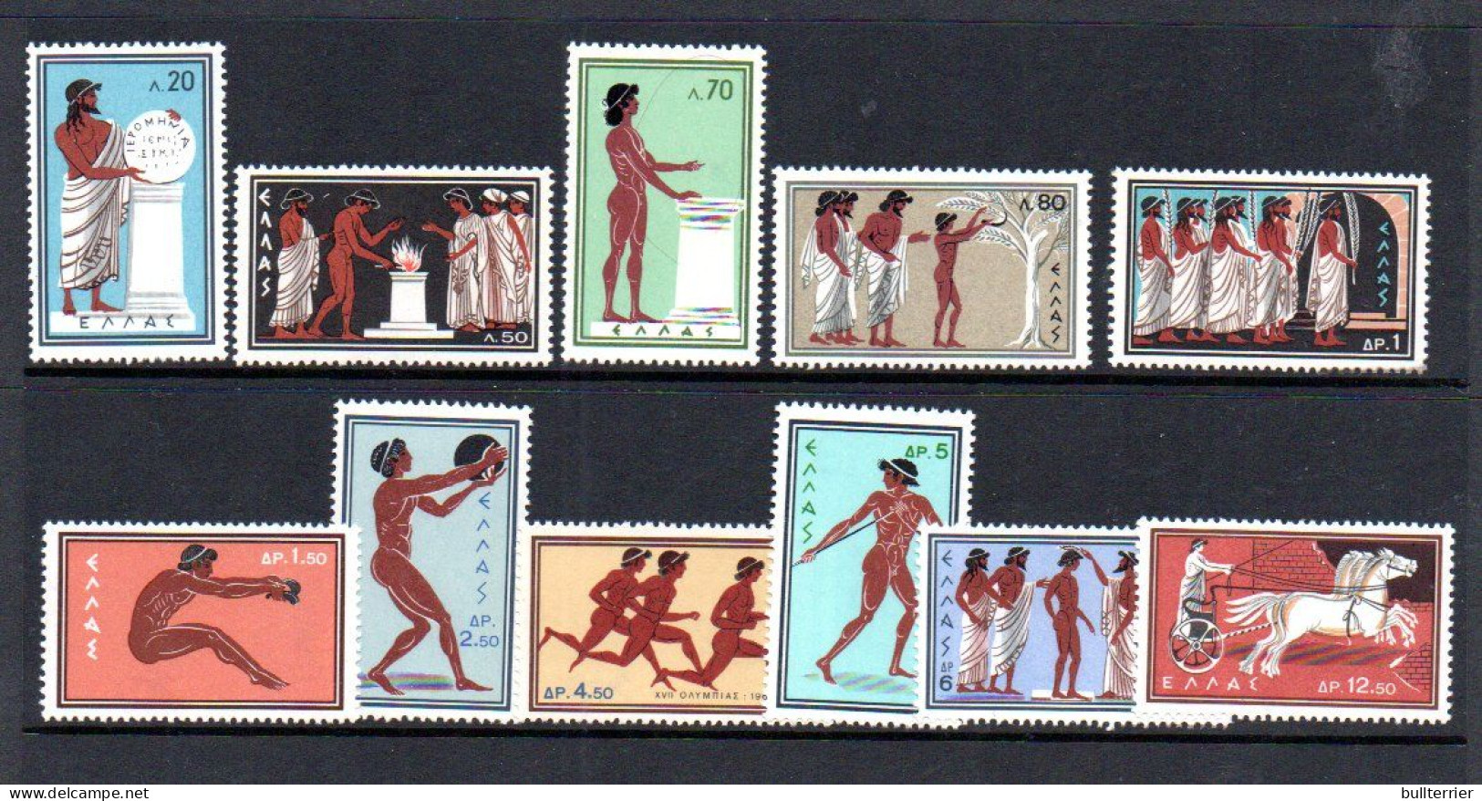 GREECE - 1960 - OLYMPICS SET OF 11 MINT NEVER HINGED  SG CAT £37+ - Nuevos