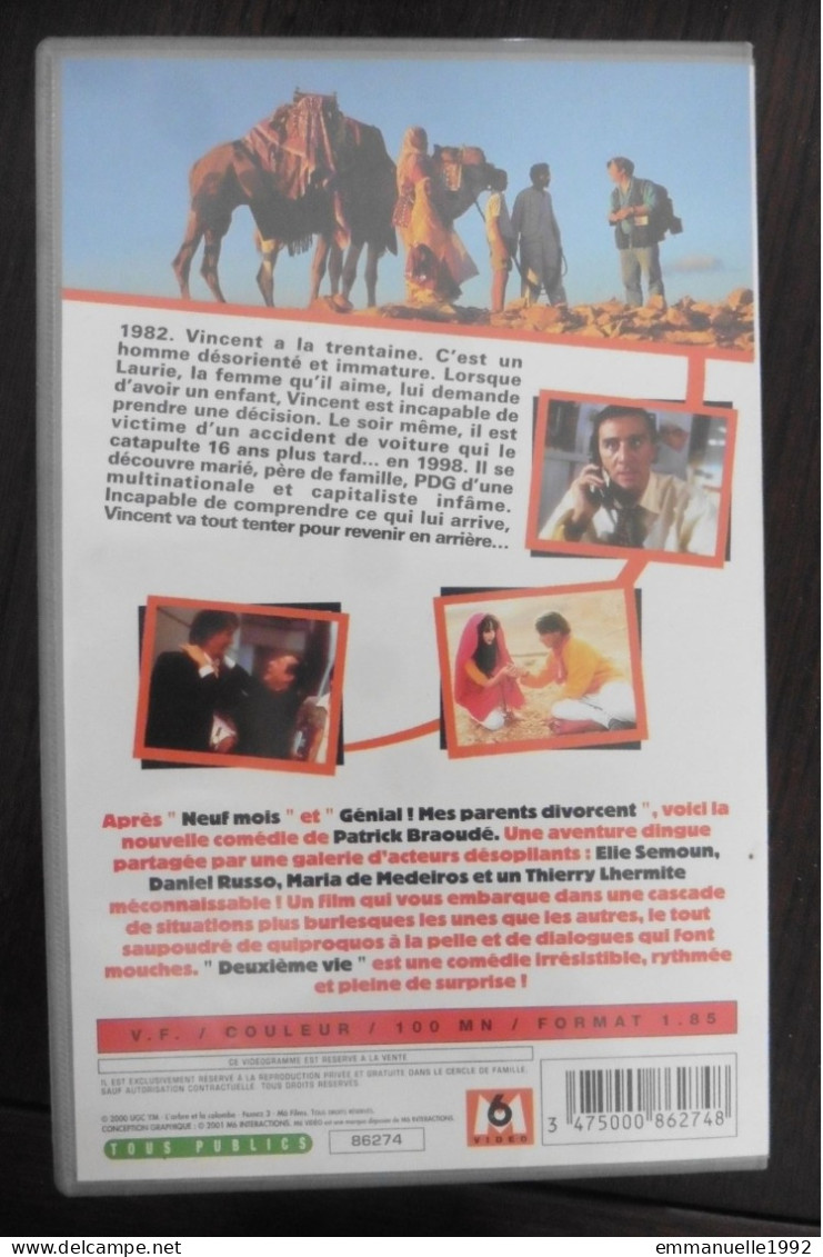 VHS Deuxième Vie De Patrick Braoudé Thierry Lhermitte Gad Elmaleh Elie Semoun - Comédie