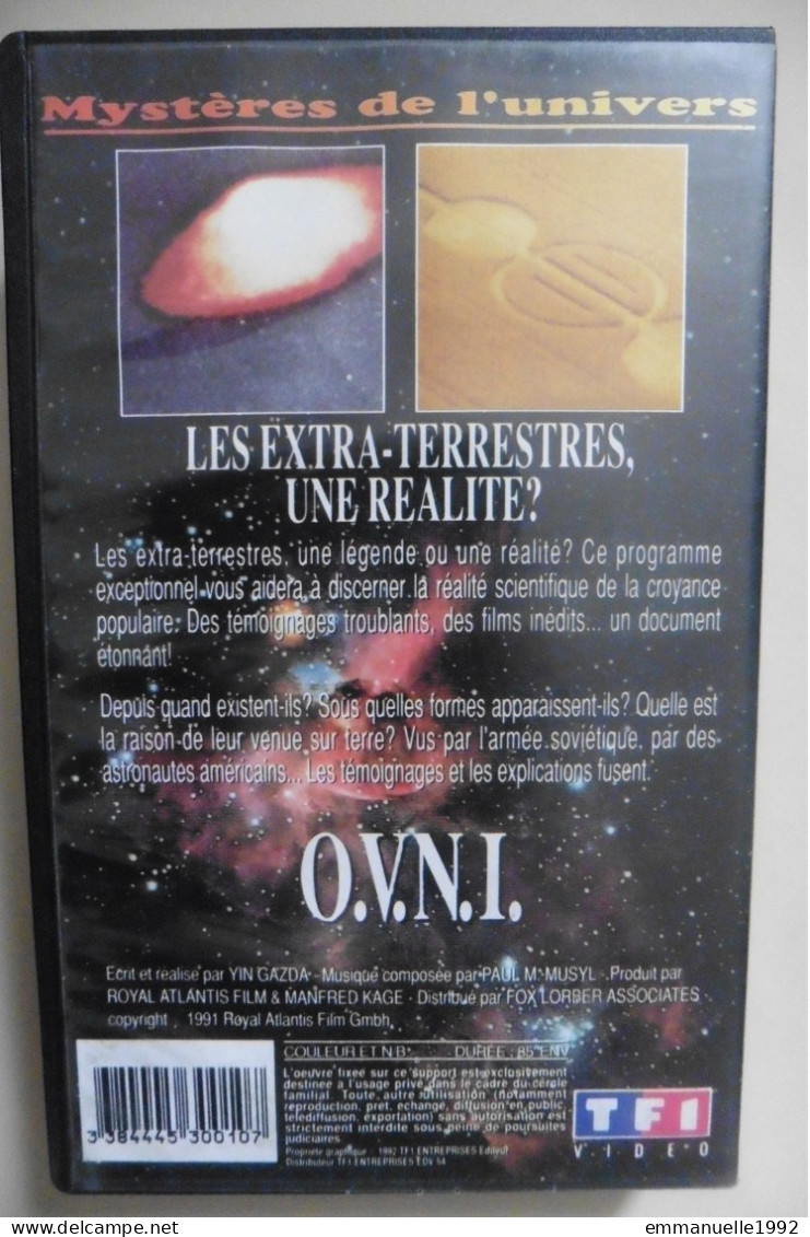 VHS Mystères De L'Univers OVNI Les Extra-terrestres Une Réalité ? TF1 Video 1991 Reportage Documentaire - Documentaires