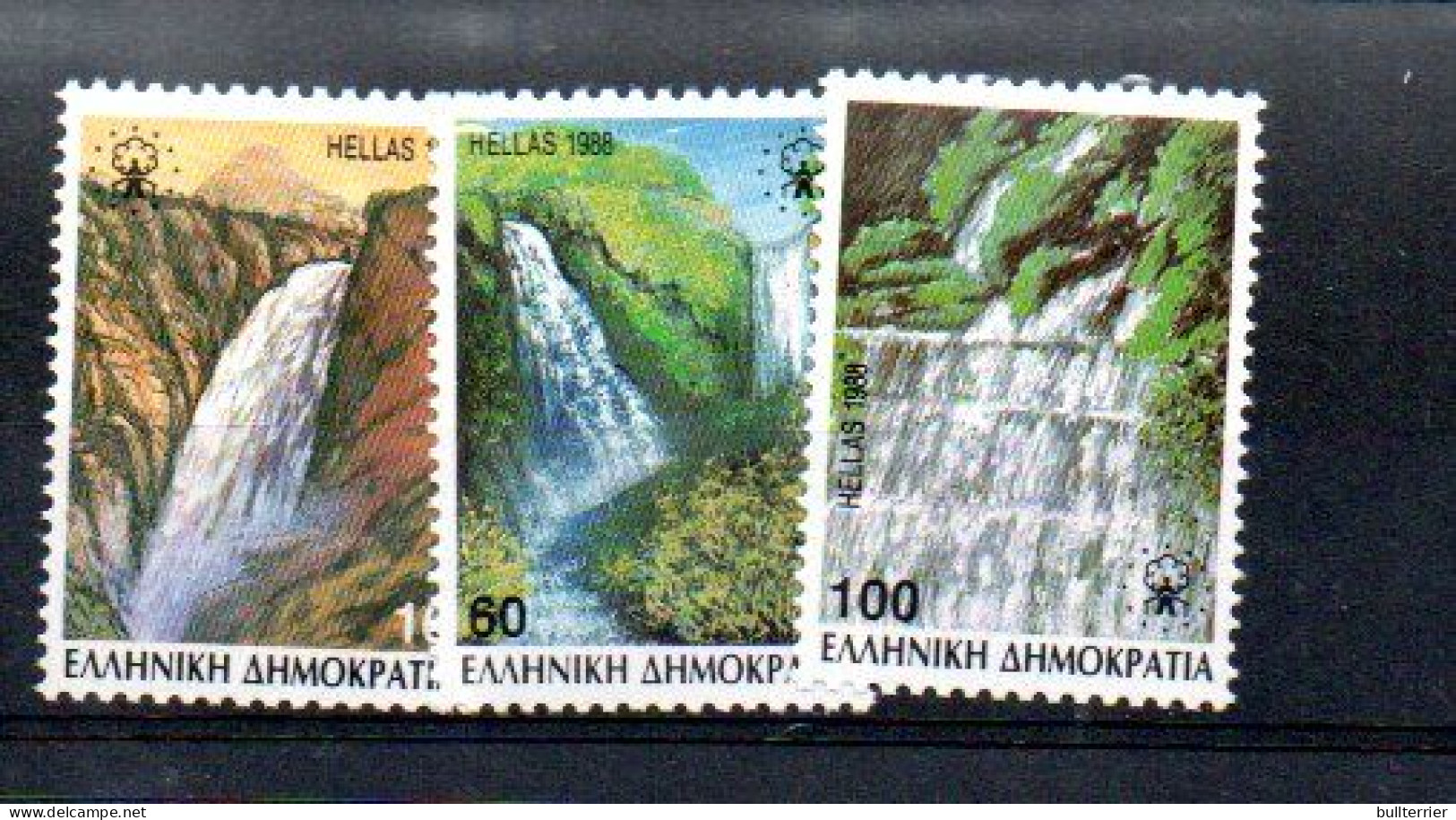 GREECE - 1988-  WATERFALLS SET OF 3  MINT NEVER HINGED  SG CAT £32.75 - Ungebraucht