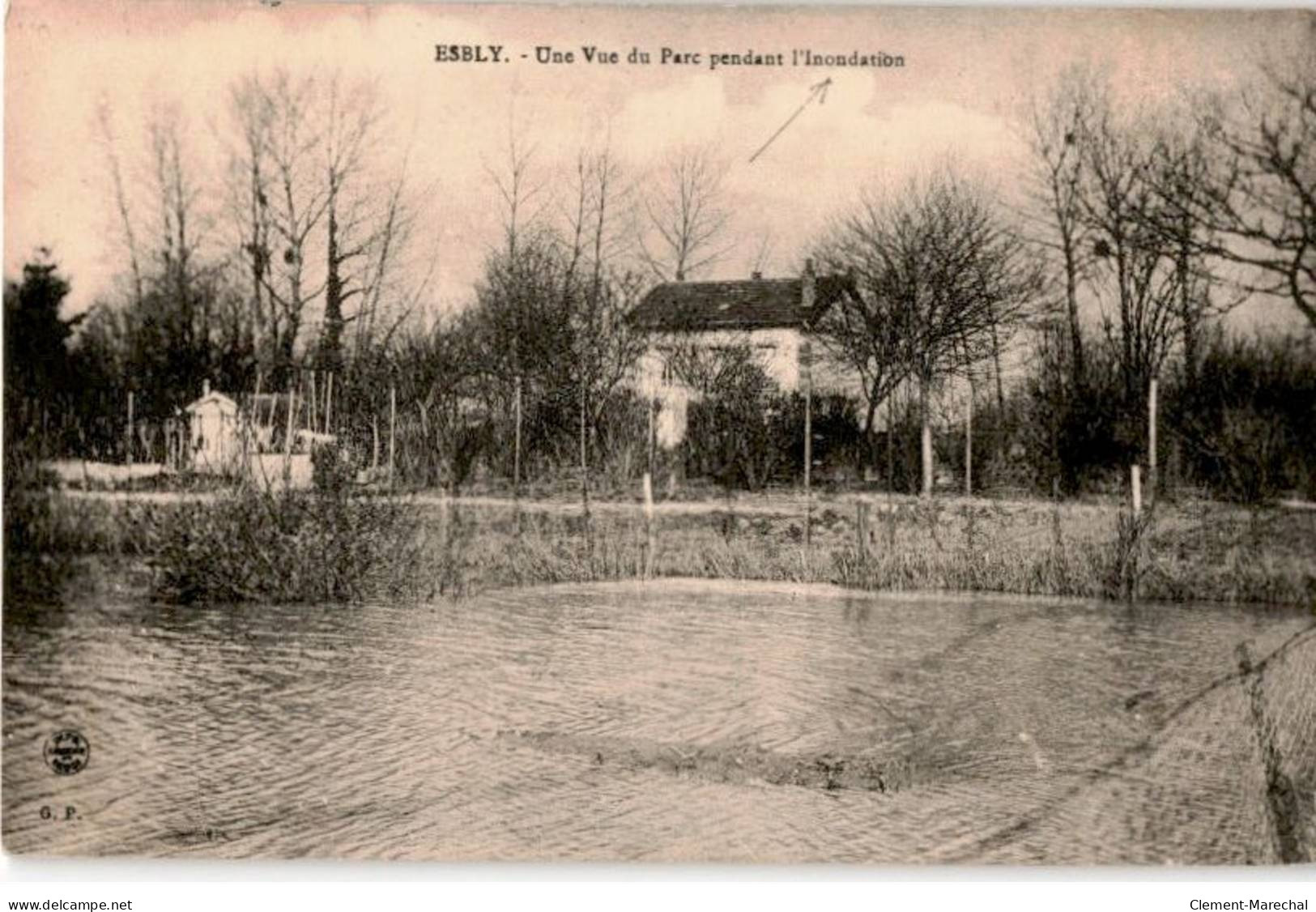 ESBLY: Une Vue Du Parc Pendant L'inondation - Très Bon état - Esbly