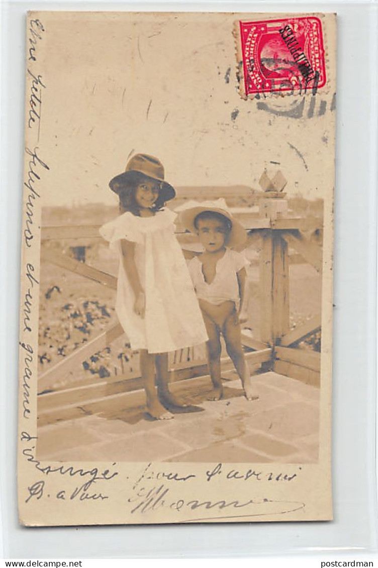 Philippines - A Little Filipino Girl And An Insurgent Seed (young Boy) - REAL PHOTO Year 1905 - Philippines