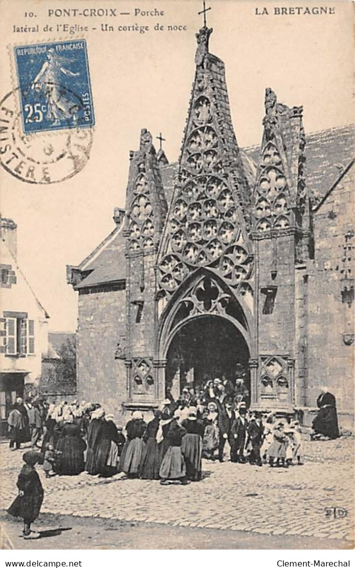 PONT CROIX - Porche Latéral De L'Eglise - Un Cortège De Noce - Très Bon état - Pont-Croix