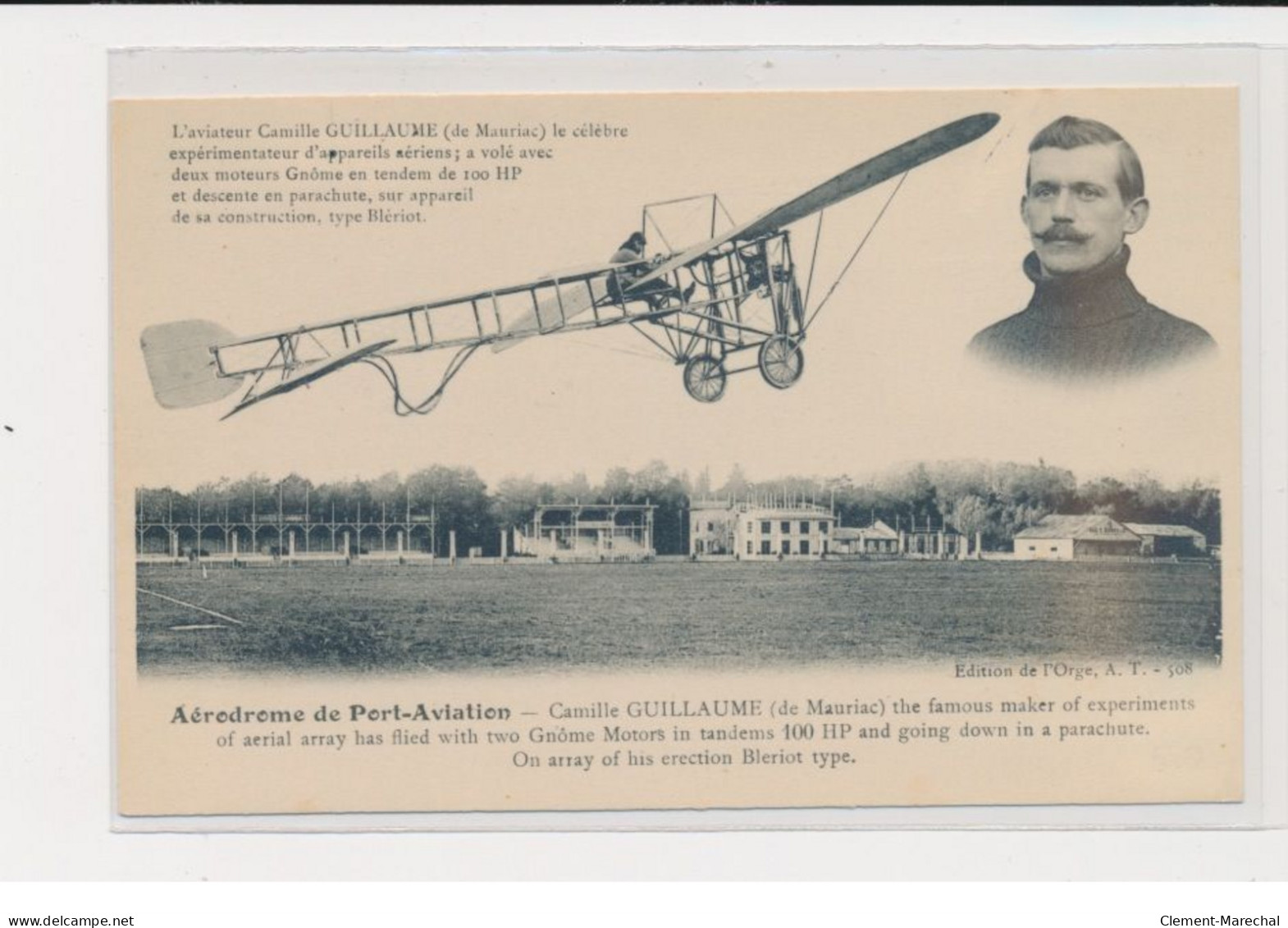 JUVISY - Port-Aviation - Camille Guillaume - Appareil De Sa Construction, Type Blériot - Très Bon état - Juvisy-sur-Orge