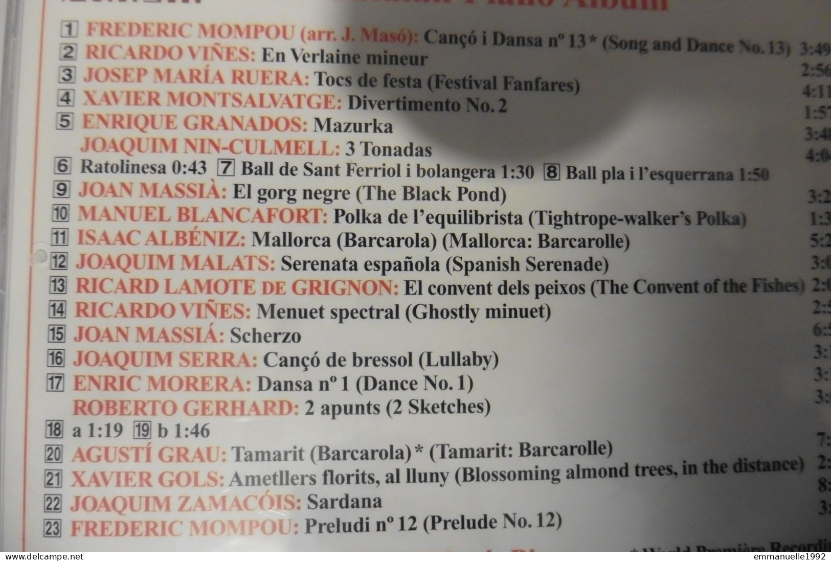 CD Spanish Classics The Catalan Piano Album Mompou Granados Albeniz Etc Naxos - RARE ! - Andere - Spaans