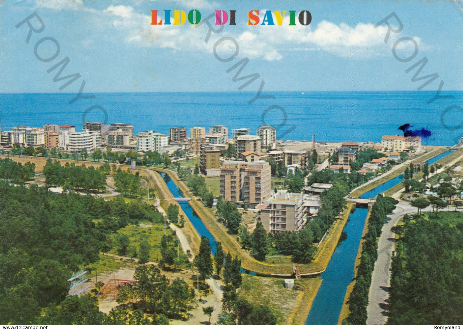 CARTOLINA  C10 LIDO DI SAVIO,RAVENNA,EMILIA ROMAGNA-PANORAMA-MARE,SOLE,ESTATE,VACANZA,BARCHE A VELA,VIAGGIATA 1972 - Ravenna