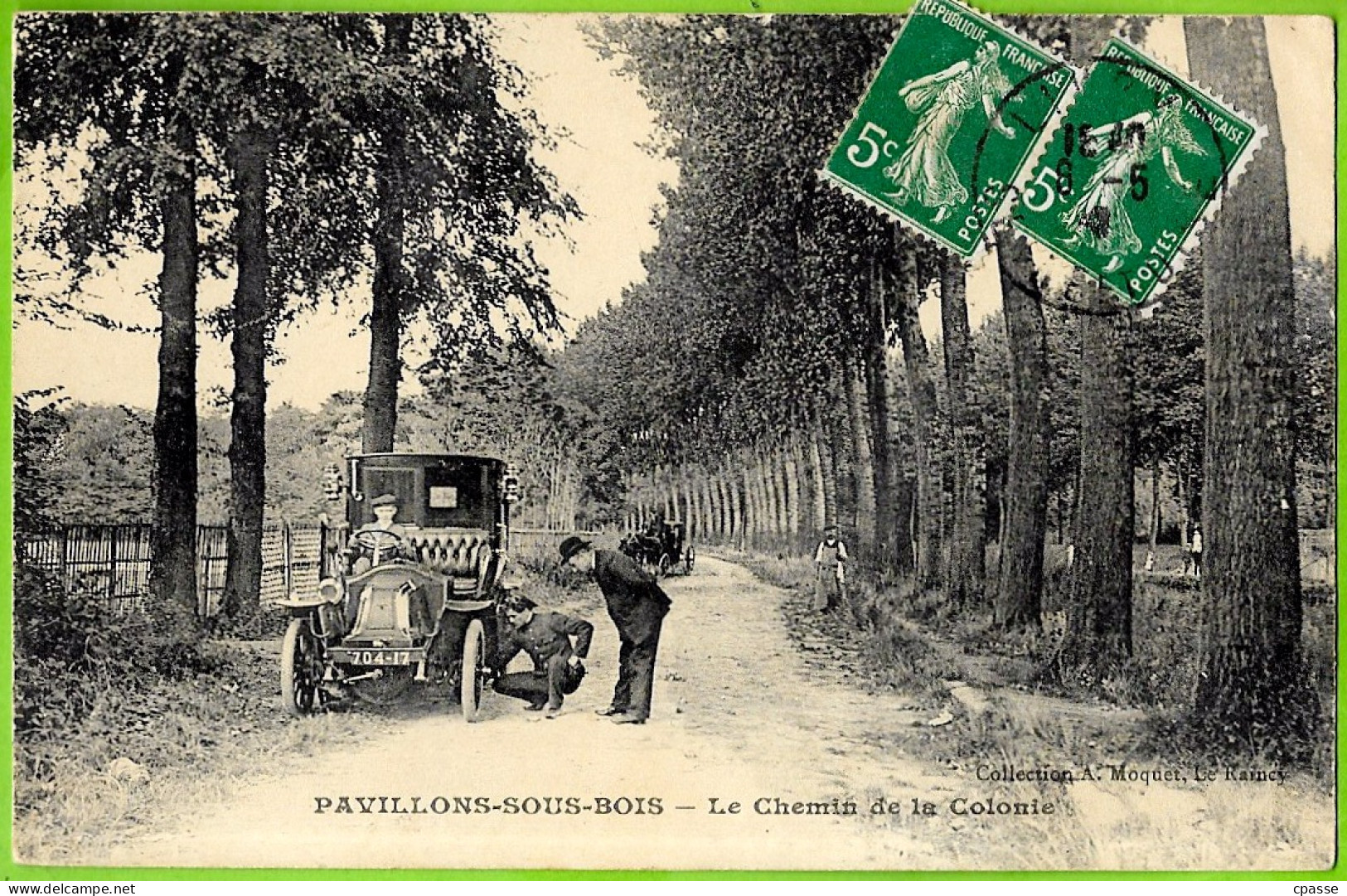 CPA 93 LES PAVILLONS-SOUS-BOIS - Le Chemin De La Colonie (Auto, Automobile) ° Collection A. Moquet - Les Pavillons Sous Bois