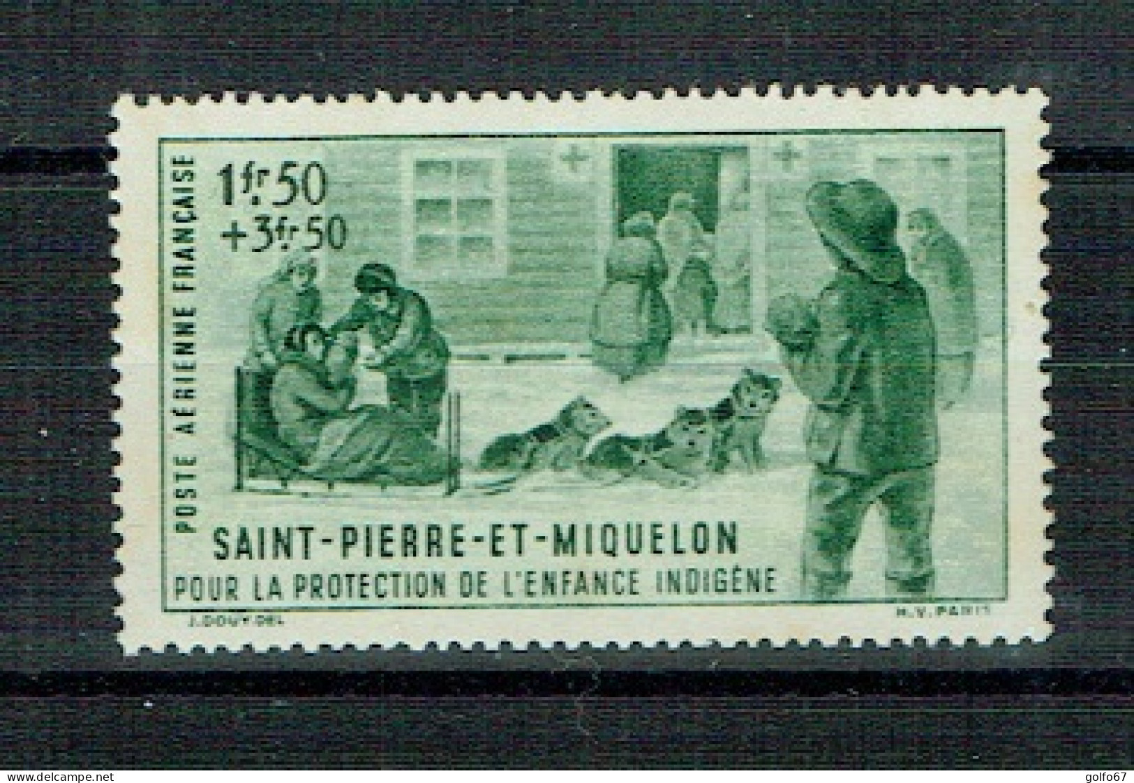 ST PIERRE & MIQUELON Poste Aérienne 1942 Y&T N° 1 NEUF** - Unused Stamps