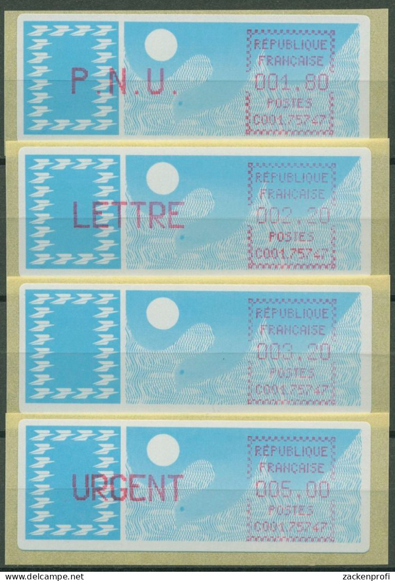Frankreich ATM 1985 Taube Satz 1,80/2,20/3,20/5,00 ATM 6.15 Zd ZS 2 Postfrisch - 1985 « Carrier » Papier