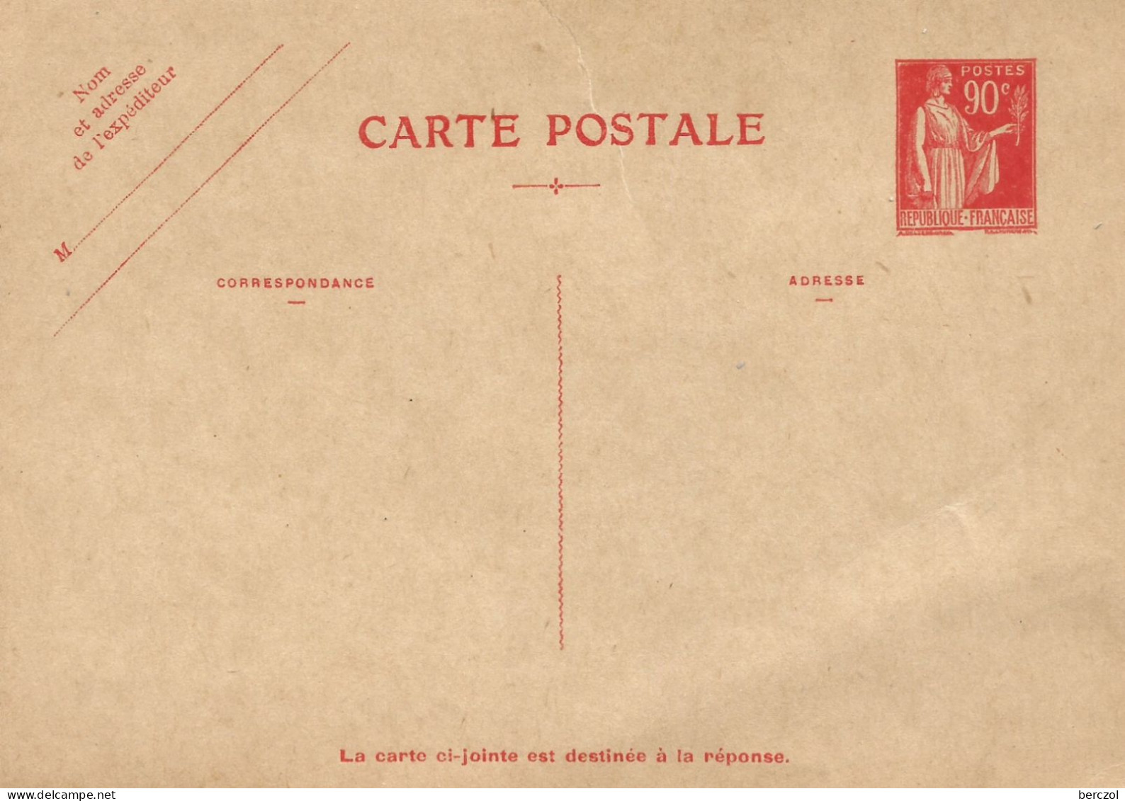 FRANCE ANNEE 1927 ENTIER TYPE PAIX N° 285 CPRP1  NEUF** MNH TB COTE 150,00 € - Cartoline Postali E Su Commissione Privata TSC (ante 1995)