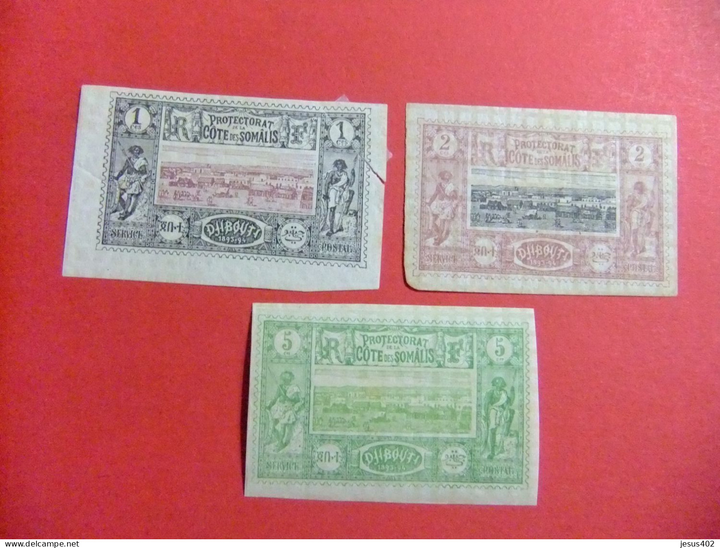 56 COTE DES SOMALIS COSTA DE SOMALIA 1894 -1900 / VISTAS DE DJIBOUTI / YVERT  6 (*) + 7 (*) + 9 MH - Used Stamps