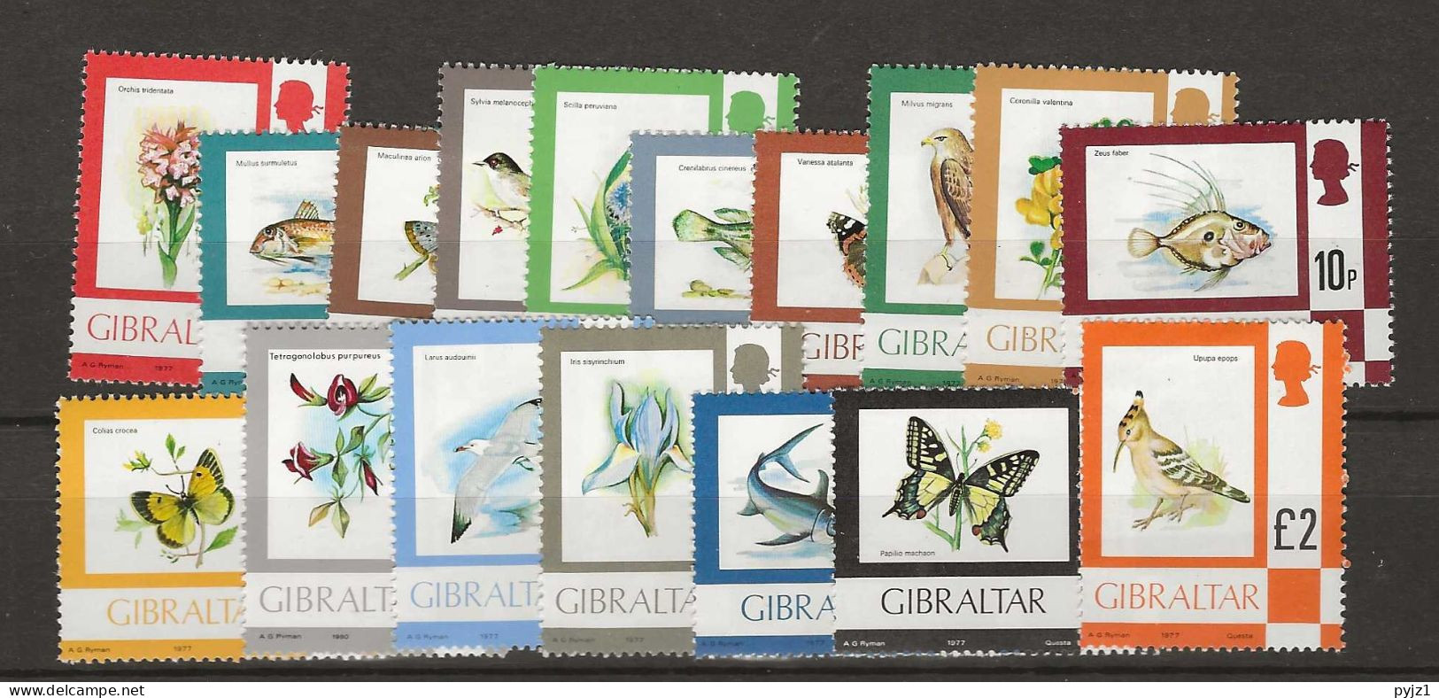 1977 MNH Gibraltar Mi 348-63 Postfris ** - Gibraltar