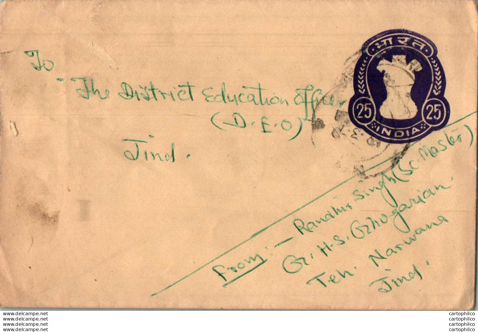 India Postal Stationery Ashoka Tiger 25 - Cartoline Postali