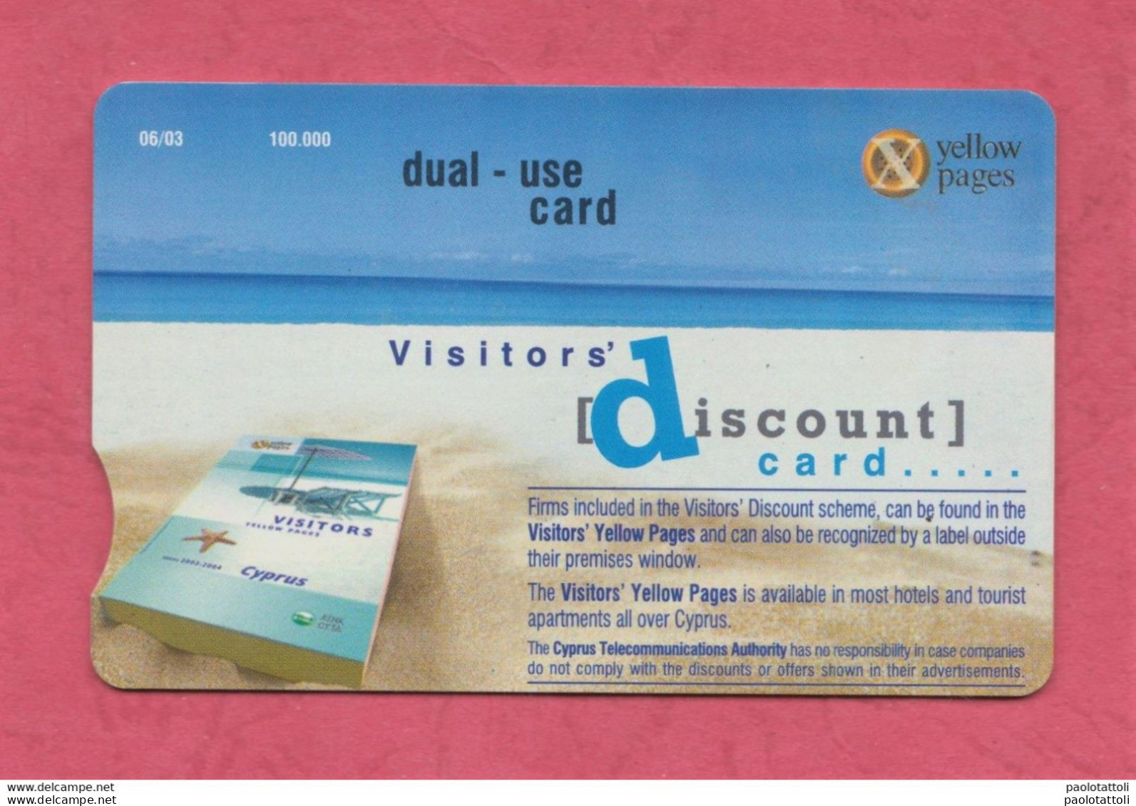 Cyprus, Cipro. Dual Use Card. Visitors Discount Card By 3 Cyprus Lira. Exp. 6.2003 - Cipro