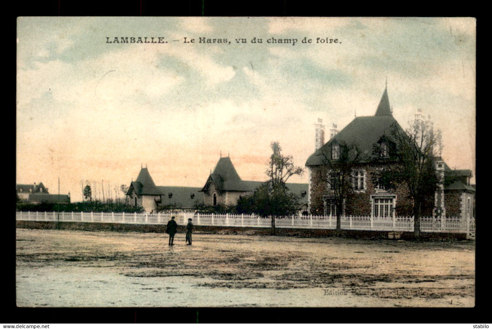 22 - LAMBALLE - LE HARAS VU DU CHAMP DE FOIRE - CARTE COLORISEE - Lamballe