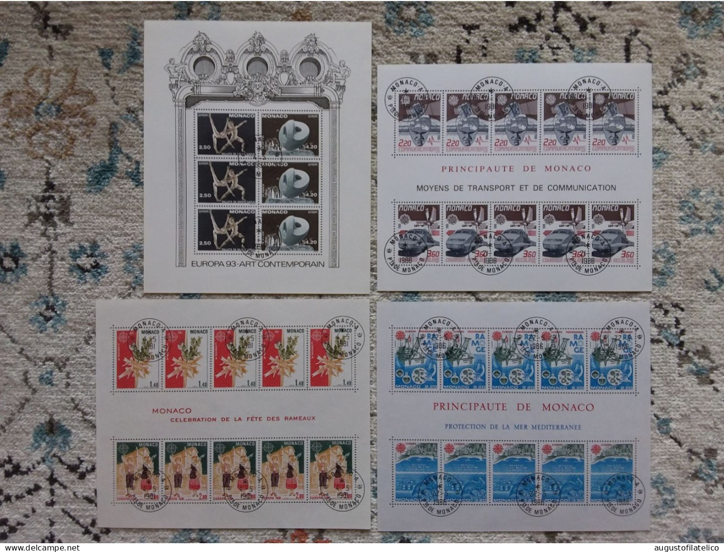 MONACO - 4 BF Europa CEPT Anni '80/'90 - Timbrati + Spese Postali - Used Stamps