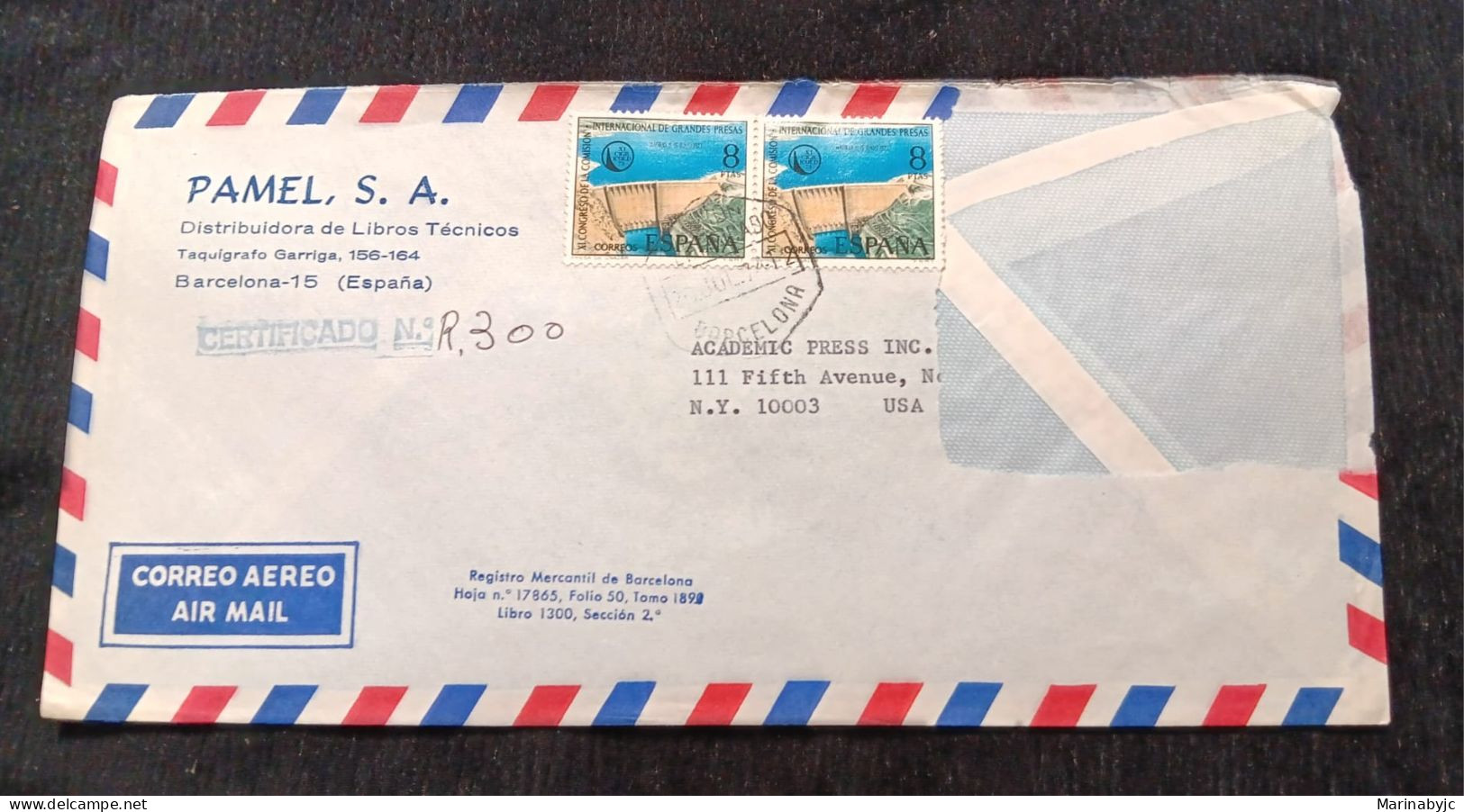 C) 1974, SPAIN, AIR MAIL, COVER SENT TO THE UNITED STATES, DOUBLE STAMPED - Altri & Non Classificati