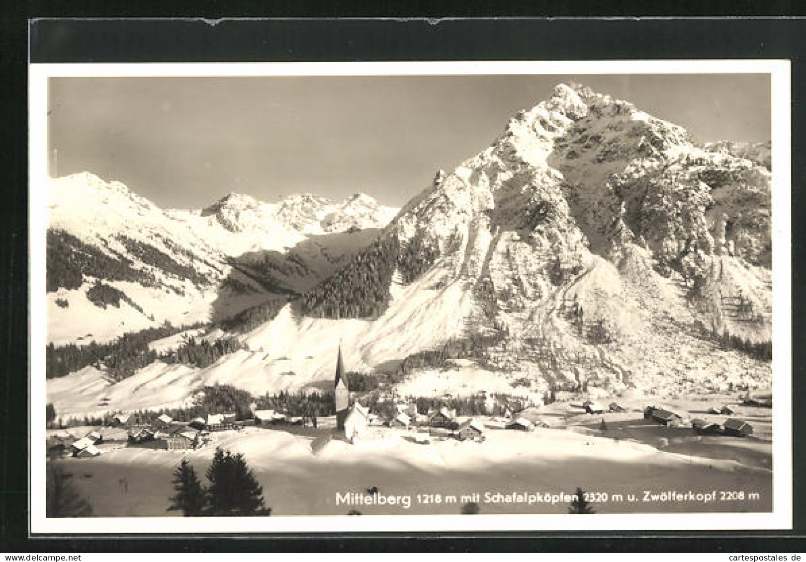 AK Mittelberg, Totalansicht Mit Schafalpköpfen Und Zwölferkopf  - Mittelberg