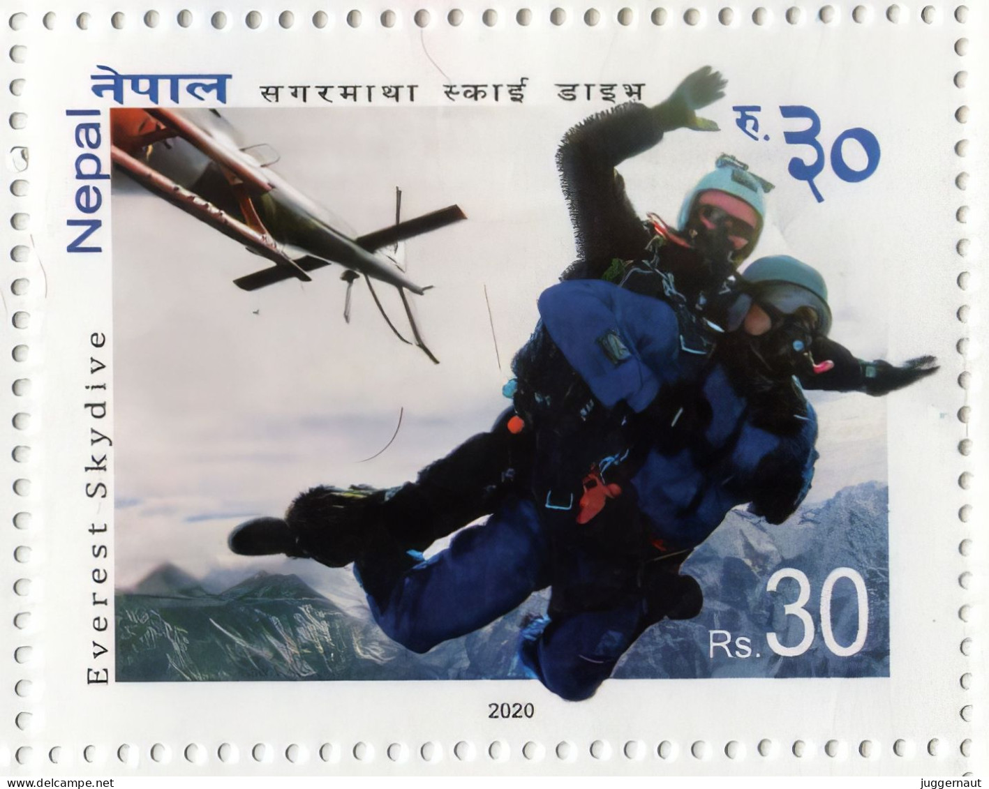 Everest Skydive Postage Stamp Nepal 2020 MNH - Duiken