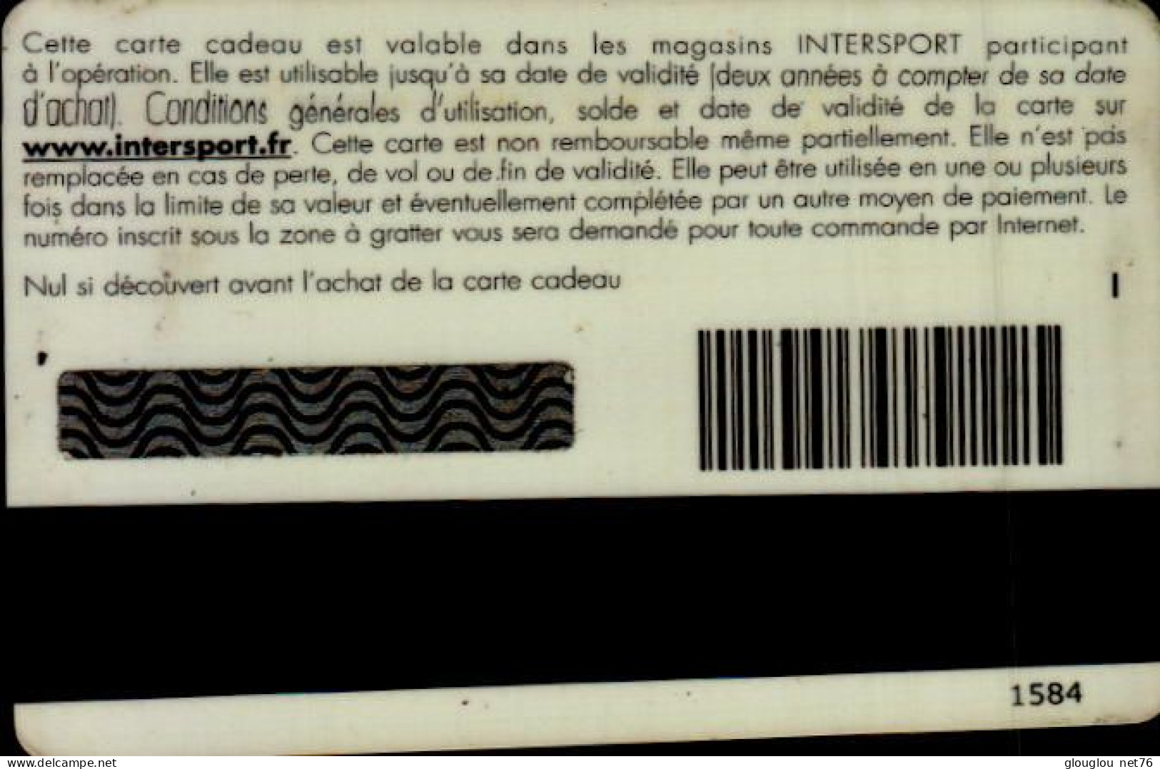 CARTE CADEAU....INTERSPORT....JOWILFRIED TSONGA - Treuekarten