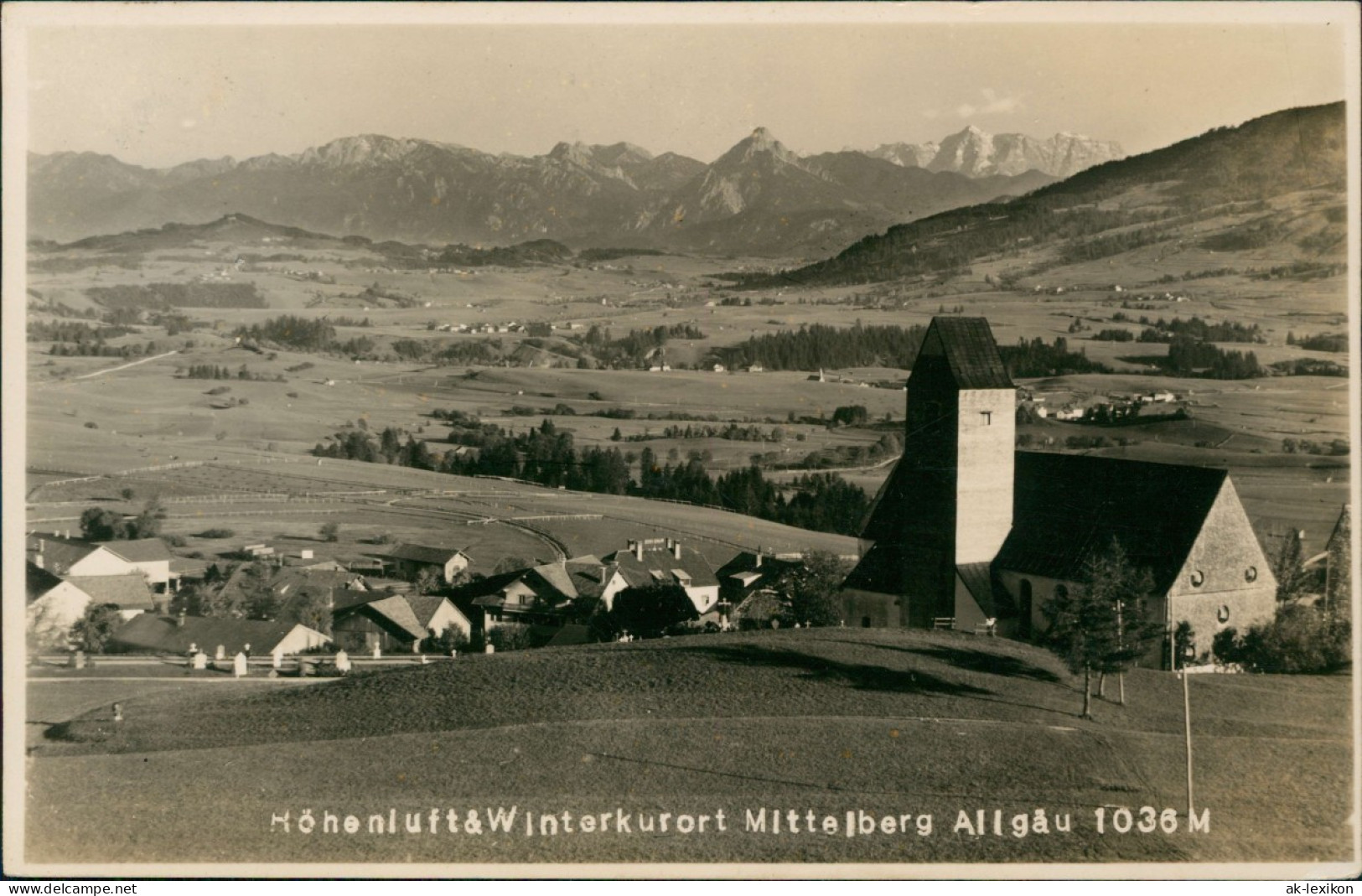 Mittelberg-Oy-Mittelberg Panorama Blick Mit Allgäu, Alpen Berge 1936 - Mittelberg