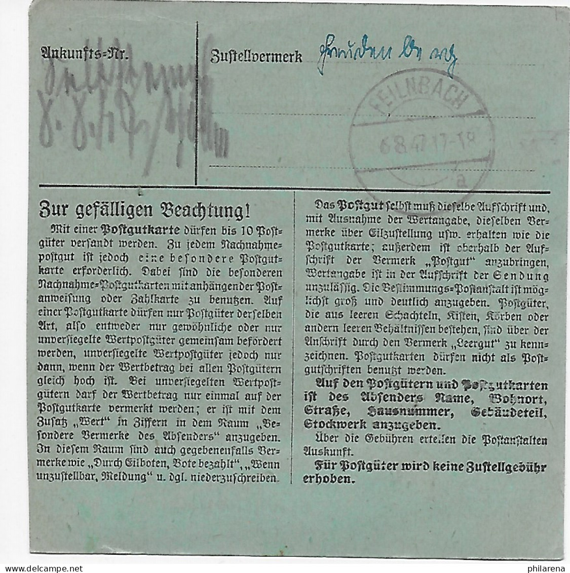 Paketkarte Berlin-Halensee Nach Fellnbach Bad Aibling 1947, MeF - Lettres & Documents