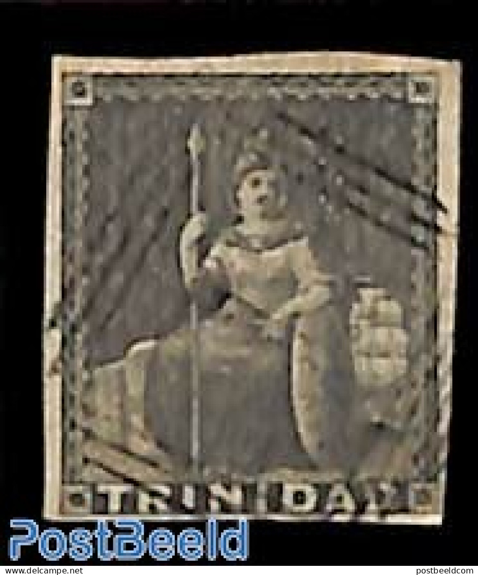 Trinidad & Tobago 1851 1d, Dark Grey, Used, Used Stamps - Trinidad En Tobago (1962-...)