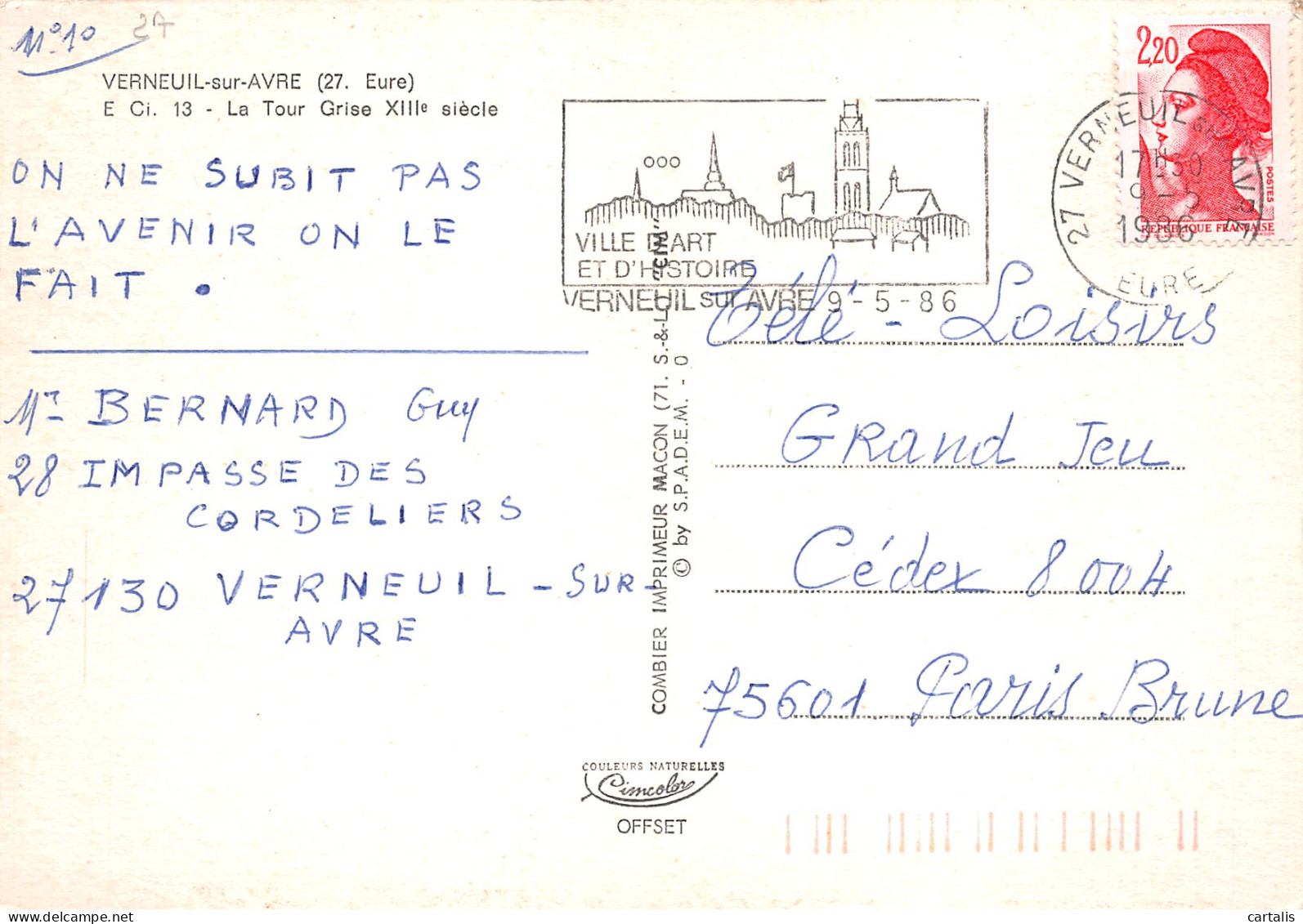 27-VERNEUIL SUR AVRE-N°C4121-D/0213 - Verneuil-sur-Avre