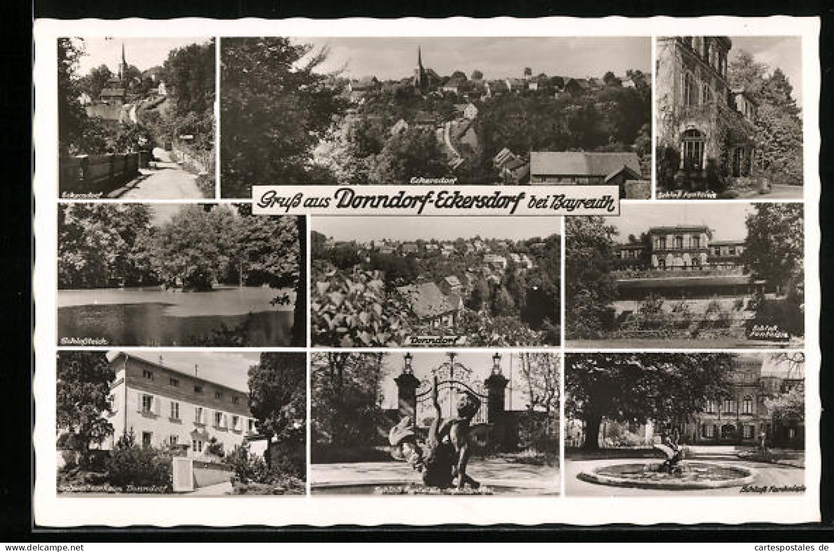 AK Donndorf- Eckersdorf Bei Bayreuth, Ansicht Vom Schlossteich Und Schwesterheim Donndorf  - Bayreuth