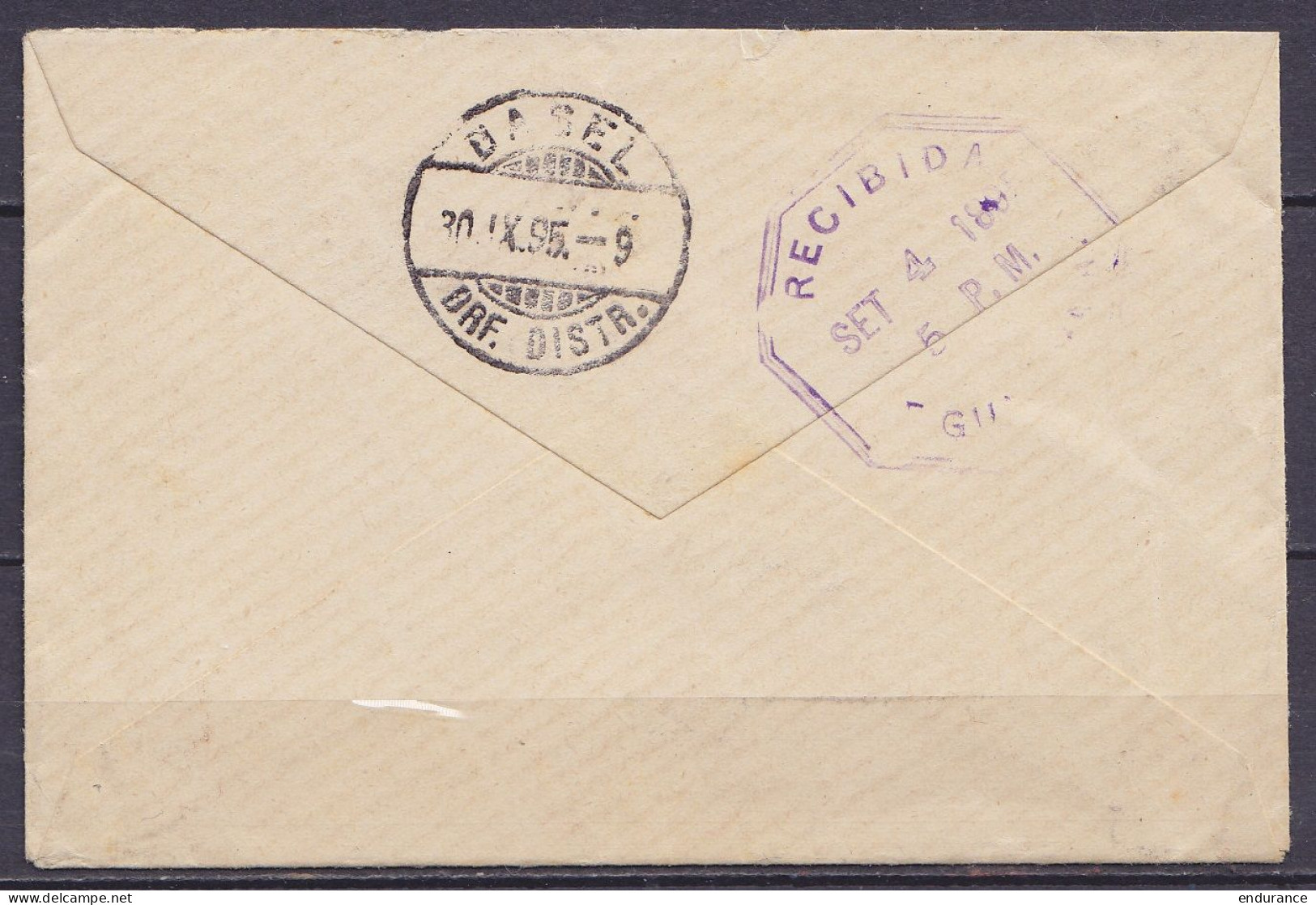 Guatemala - Petite Env. Affr. 10ctvs Càd Octogon. "CORREOS /-1 SET 1895/ QUEZALTENANGO" Pour BASEL Suisse (au Dos: Càpt  - Guatemala