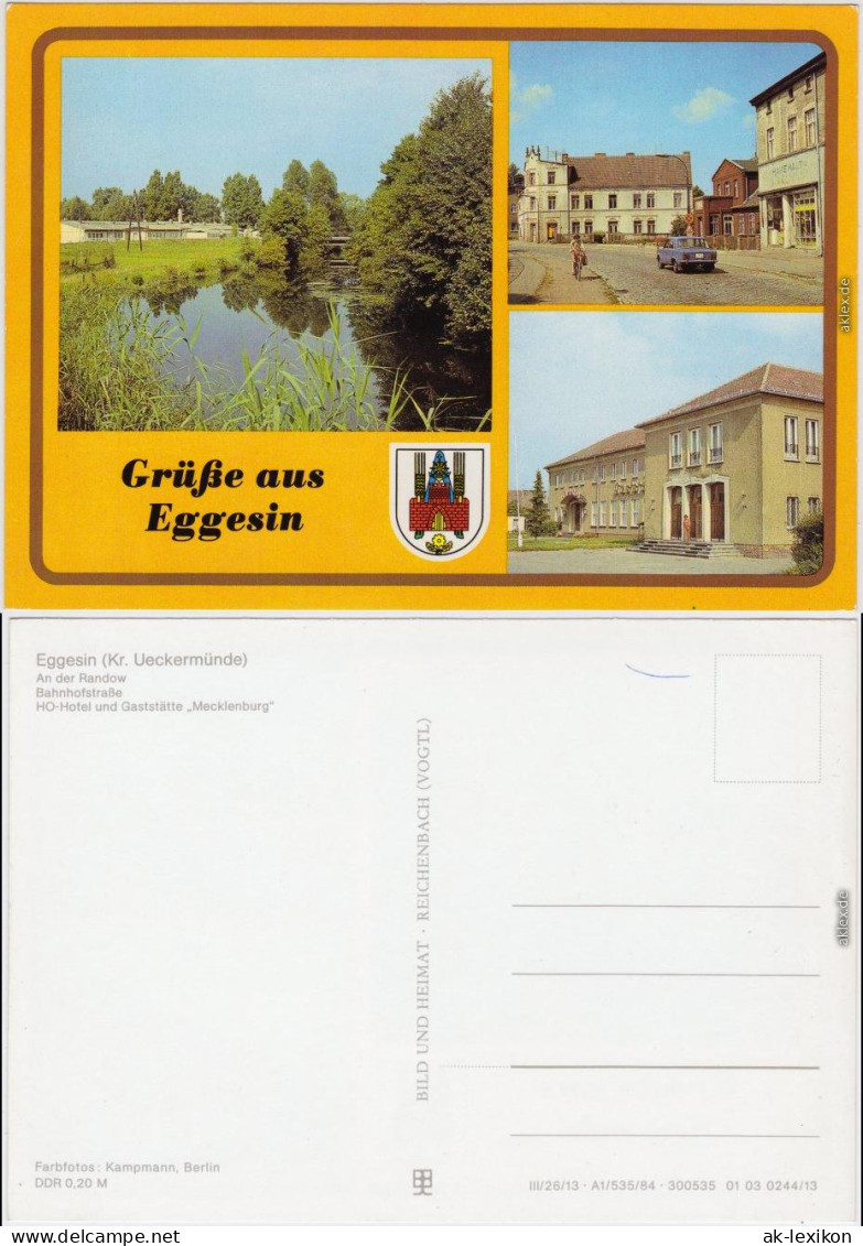 Eggesin Greifswald An Der Randow, Bahnhofstraße, HO-Hotel Und Gaststätte   1984 - Greifswald