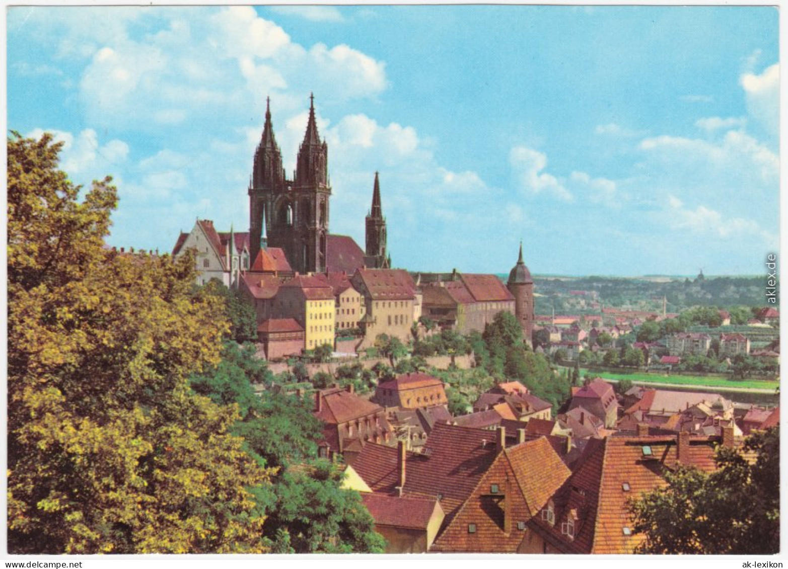 Meißen Blick   Der LPG-Hochschule  Burgmassiv - Schloss Albrechtsburg 1982/1981 - Meissen