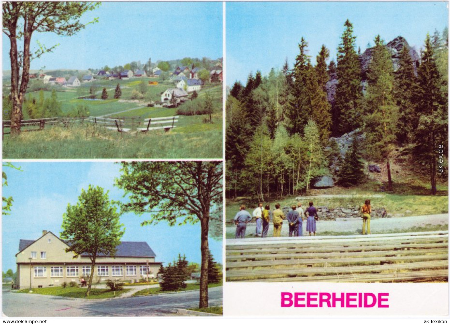 Beerheide-Auerbach (Vogtland) Teilansicht, Kulturhaus,  Röthelstein 1979 - Auerbach (Vogtland)