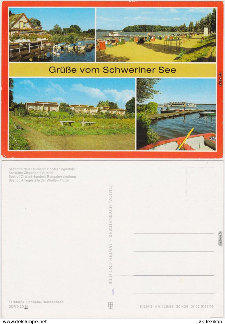 Schwerin  Hundorf - Bootsanlegestelle -Zippendorf   Bungalowsiedlung,  1986 - Schwerin