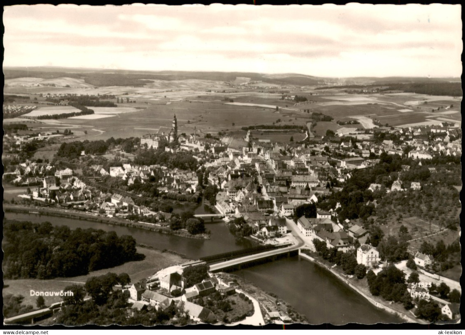 Ansichtskarte Donauwörth Panorama-Gesamtansicht 1960 - Donauwoerth
